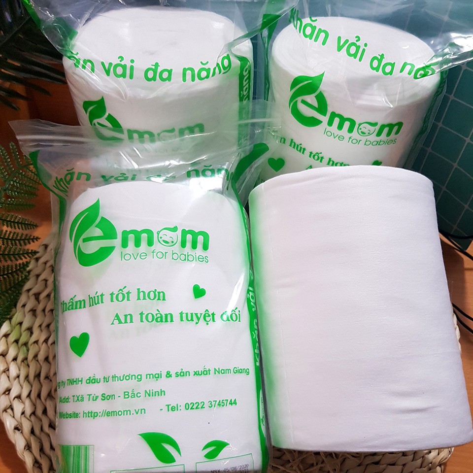 Khăn Vải Đa Năng Dạng CUỘN Khô Tiện Lợi Emom (400gr)