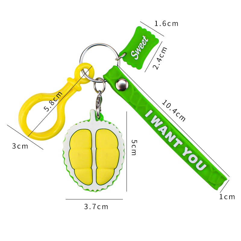 Móc Khóa Hình Trái Sầu Riêng Bằng silicone Dễ Thương