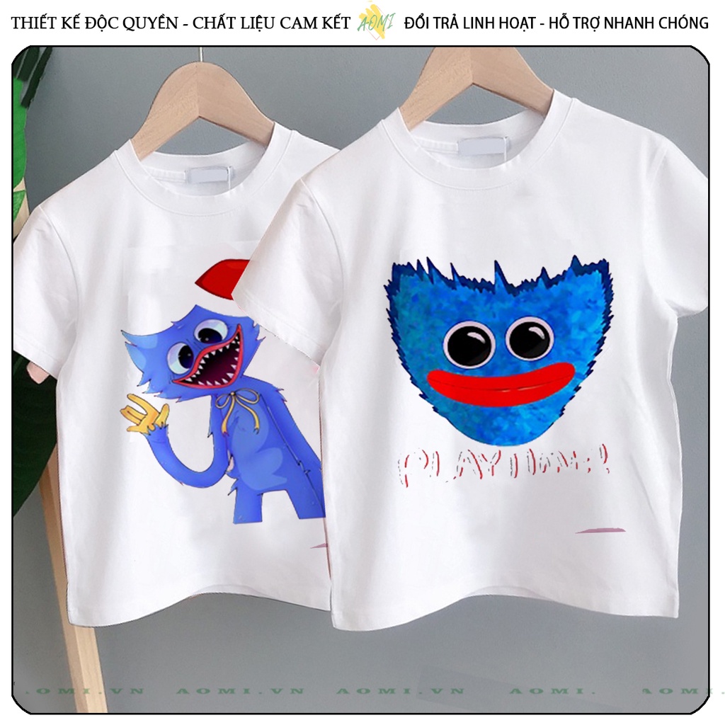 ÁO THUN HUGGY WUGGY HOT 2022 PHÔNG NAM NỮ GIA ĐÌNH CẶP ĐÔI CÓ SIZE TRẺ EM CHO BÉ TRAI GÁI AOMIVN