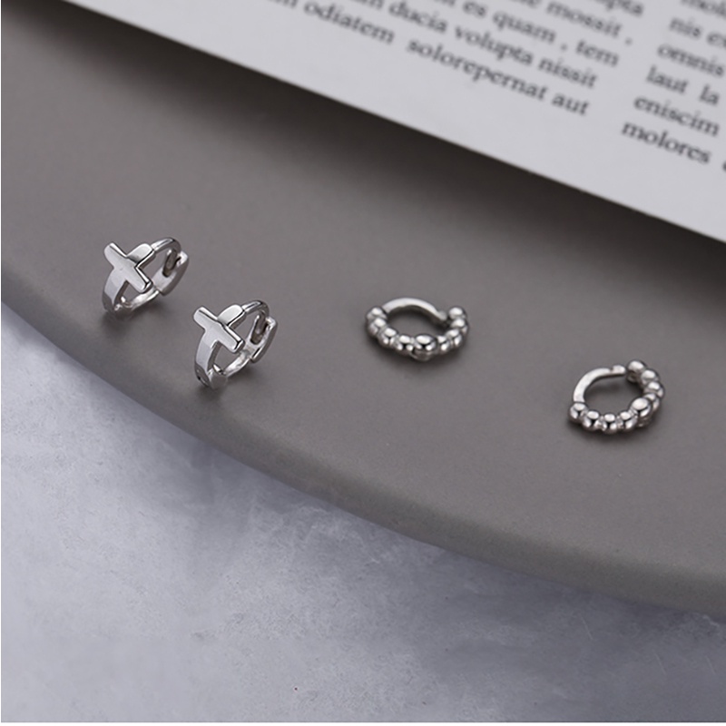 Khuyên Tai Tròn Bộ Khuyên Tai Tròn Bằng Bạc Không Gây Dị Ứng Cho Nữ