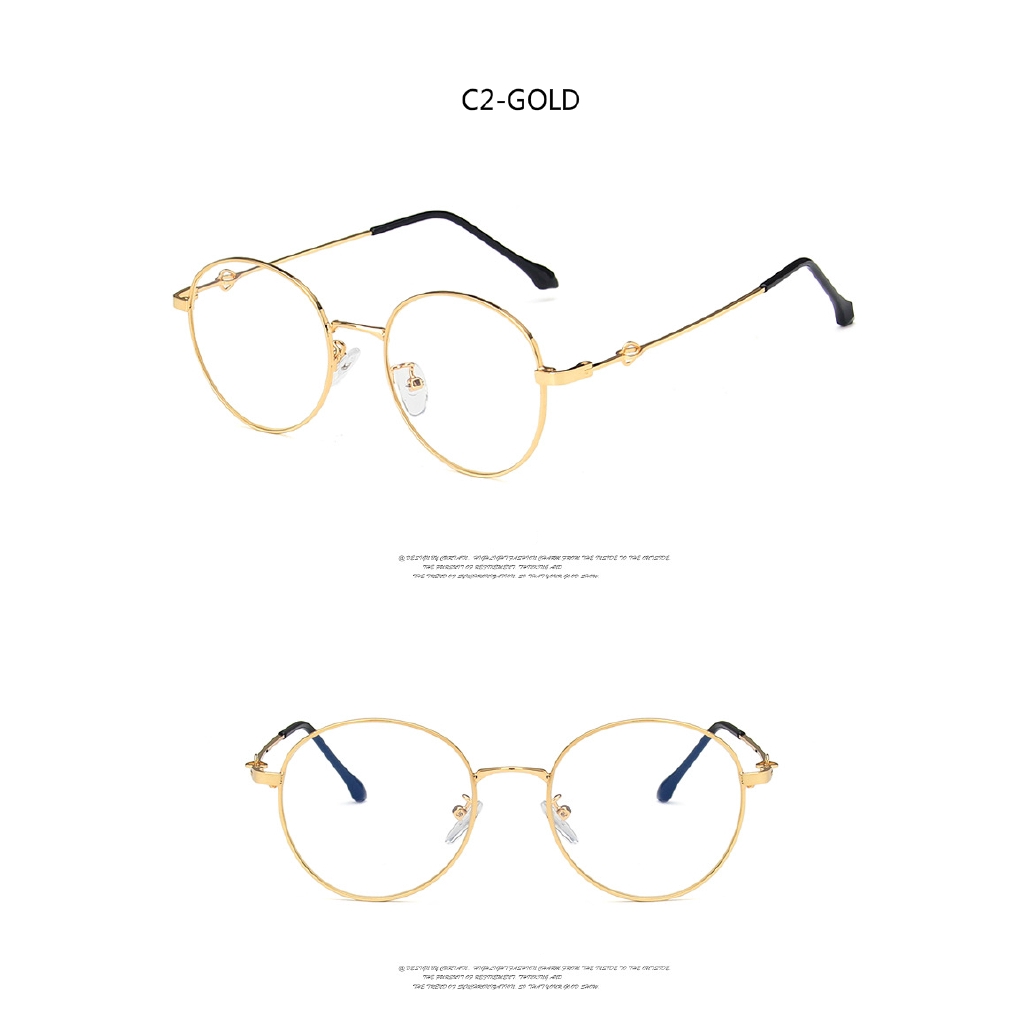 Kính cận gọng kim loại không đồng đều thời trang retro 2020