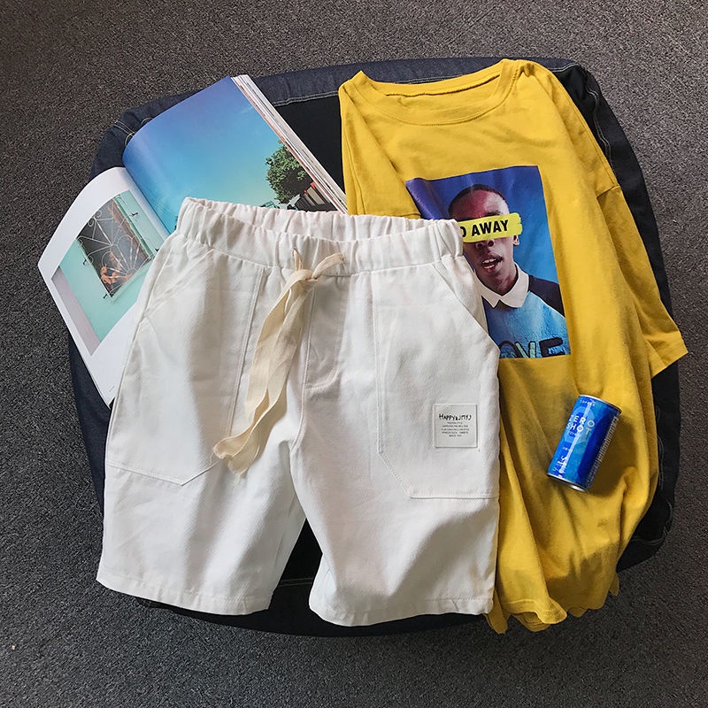 Quần Short Nam Màu Hồng Siêu Mỏng Phong Cách Harajuku Thời Trang Mùa Hè