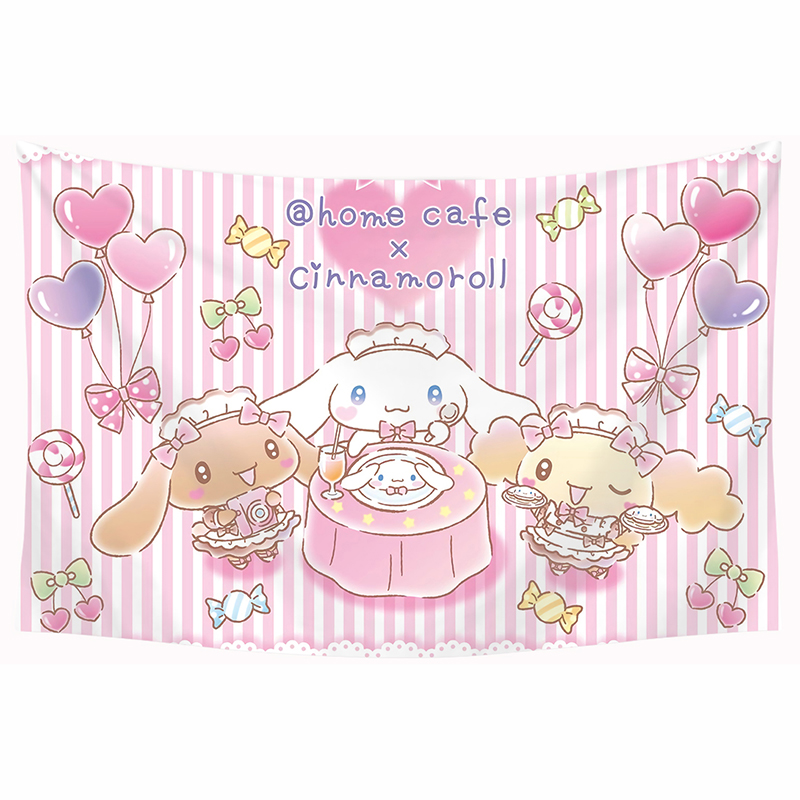Thảm treo tường trang trí họa tiết hoạt hình Cinnamoroll đáng yêu 150x100cm