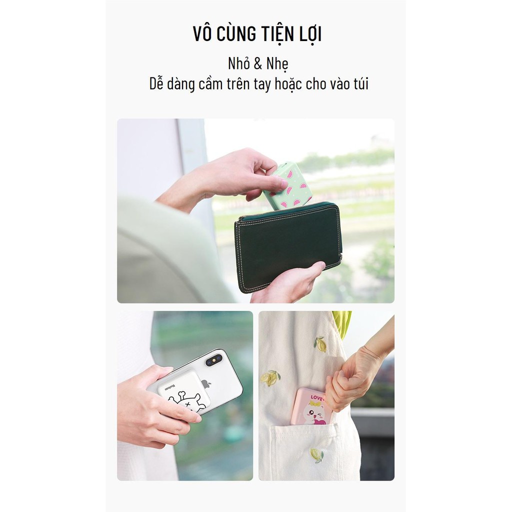 Pin dự phòng Yoobao M4 mini 10.000 mAh 2 đầu vào 2 đầu 2 dùng cho điện thoại, máy tính bảng