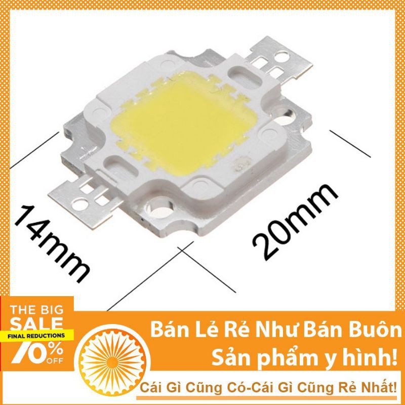 Bóng Đèn Led Luxeon 10W Sáng Trắng - Chip Led Trắng 6000K 9-12VDC Siêu Sáng