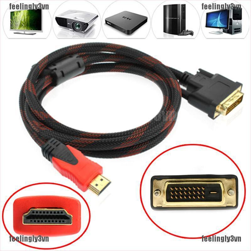 Dây cáp chuyển đổi đầu DVI-D sang HDMI tốc độ cao 1.5m siêu bền dành cho TV