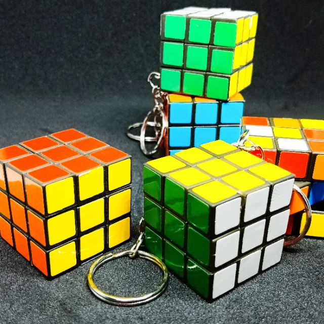 Móc Khóa Rubik 3x3 Xoay Được Khối Lập Phương Rubik 3 Tầng Keychain👍😎