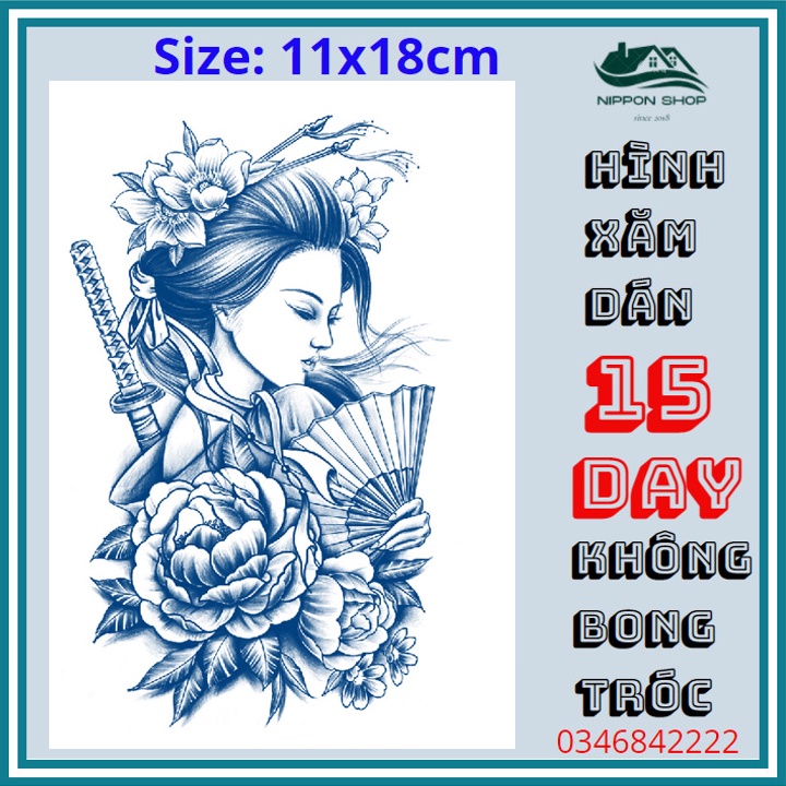 Hình Xăm Dán 15 Ngày Không Phai 11 x 18 cm Mẫu 508