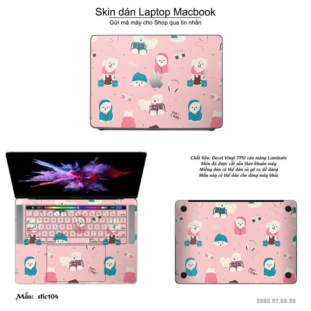 Skin dán Macbook mẫu Hoa văn sticker (đã cắt sẵn, inbox mã máy cho shop)