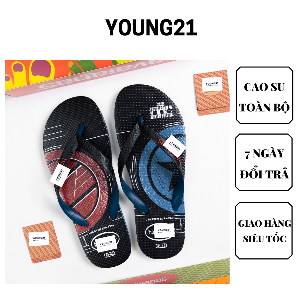Dép kẹp nam cao su thời trang HV bền đẹp họa tiết Captain 2024 có hộp, tag