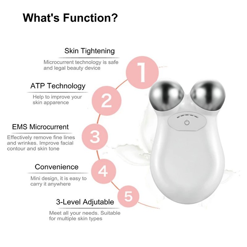 Máy nâng cơ mặt EMS Micro hiện tại 3 Gears Máy giảm béo khuôn mặt Con lăn làm đẹp Dụng cụ làm đẹp da chống nhăn Máy mát xa giảm béo Chăm sóc da Trang chủ