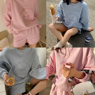 Set áo sweater thêu kèm quần short