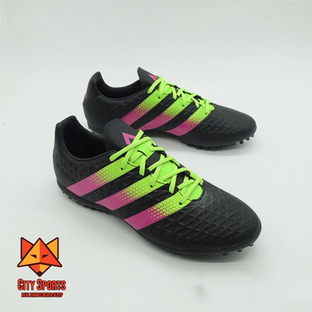 Giày đá bóng sân cỏ nhân tạo Adidas ACE 16.3 TF - Black/Pink/Green AF5259