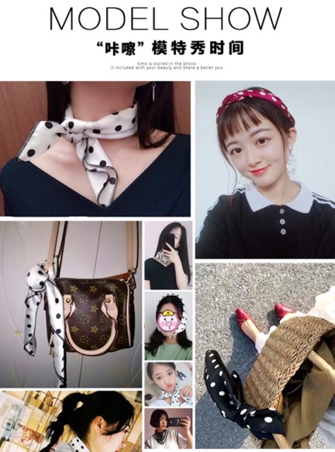 Khăn turban chấm bi. 50x50