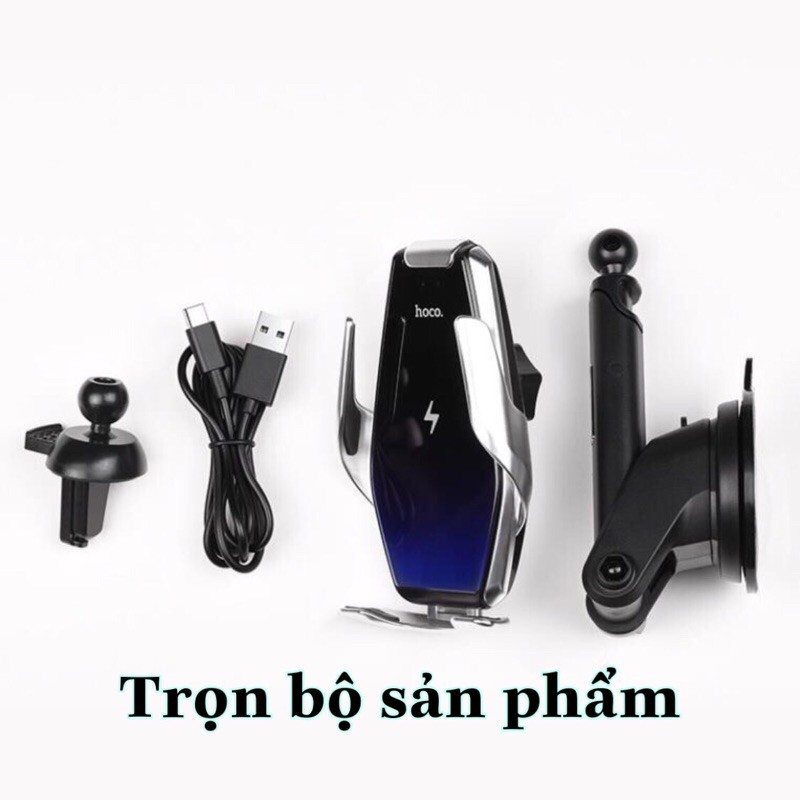 Giá đỡ kiêm sạc không dây Hoco S14 có cảm biến hồng ngoại QI chân gân kính chắc chắn