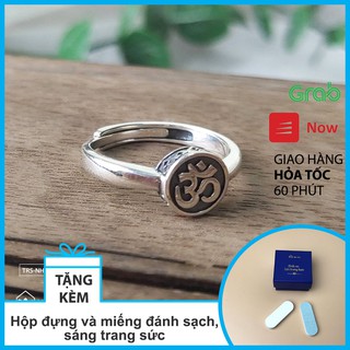 Nhẫn bạc 925 freesize chữ OM - Nhẫn phong thủy,may mắn bình an - Hiên Nhà