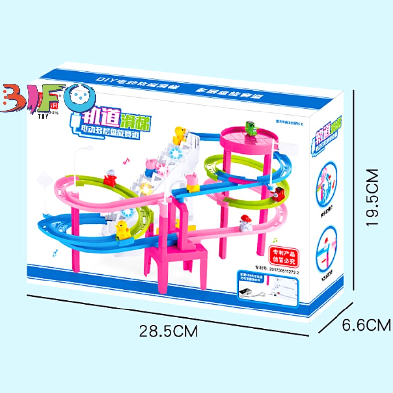 Đồ chơi leo thang Happy Pig đồ chơi chuyển động có âm thanh vui nhộn vui mắt vui tai cho bé kèm 3 heo, 3 vịt nhỏ