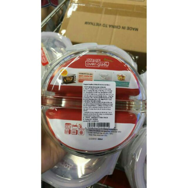 Hộp thủy tinh chia ngăn tròn 900ml