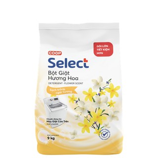Bột giặt Co.op Select hương hoa cửa trên 9 kg