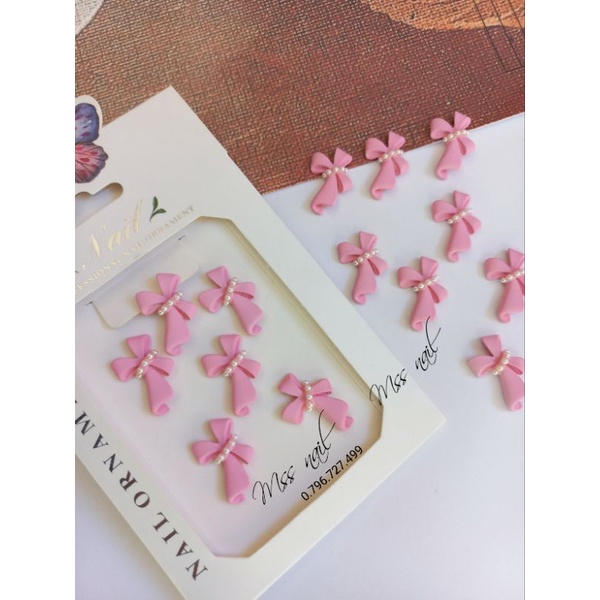 charm nơ hợp kim, phụ kiện nail, charm nơ hot lẻ 1 cái