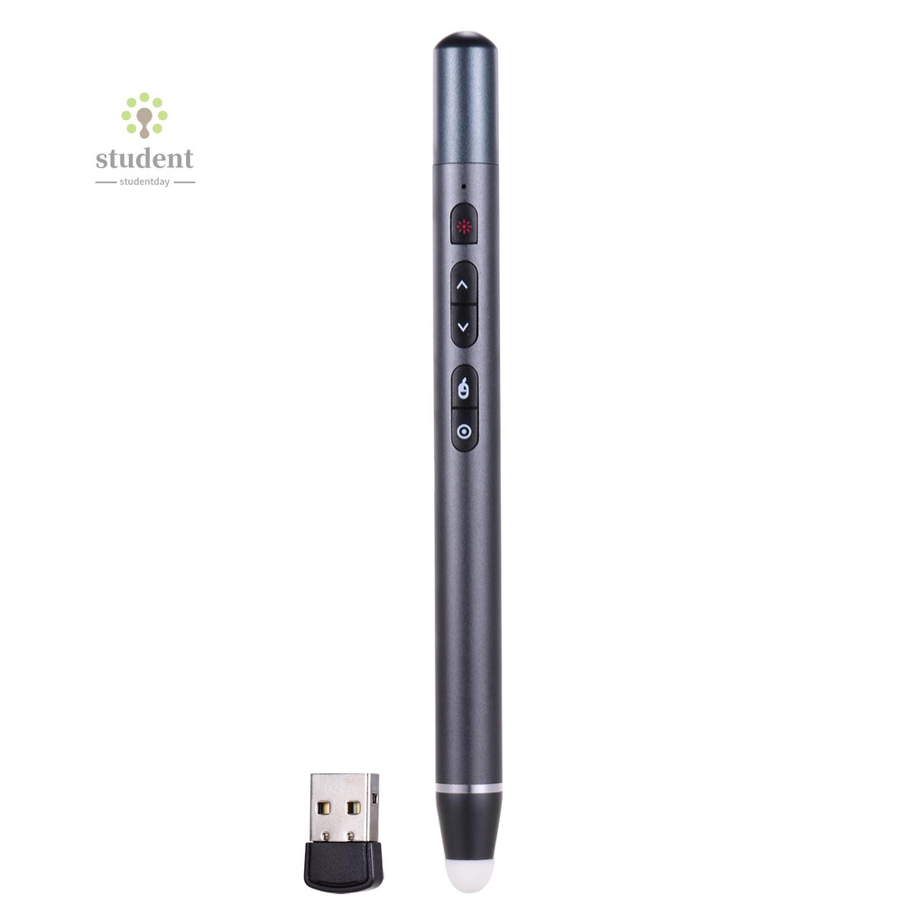 S&D 2.4GHz USB Wireless Presenter Mouse Pointer Pen Rechargeable PowerPoint PPT Remote Control Presentation Clicker Support Left Mouse Button Hyperlink for School Teacher & Office Use