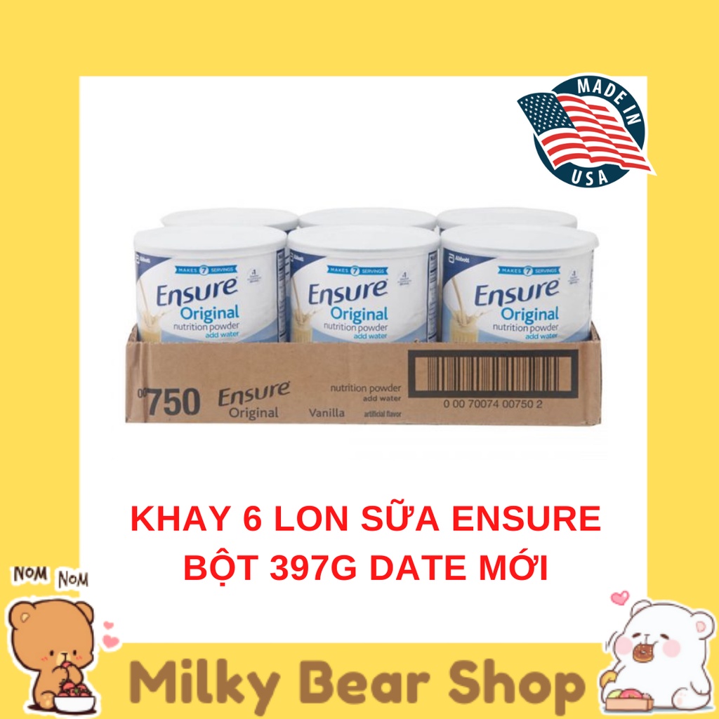 [MỸ] KHAY 6 LON SỮA ENSURE BỘT 397G DATE MỚI