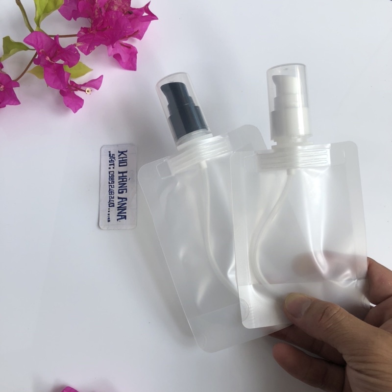 Túi chai lọ xịt giọt/ xịt sương - Túi nhựa trong chiết Mỹ phẩm 100ml/ 50ml/ 30ml vòi nhấn pumb