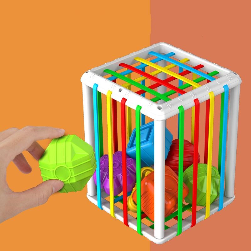 Đồ chơi khối rubik thả hình cầu vồng phát triển tư duy nhận thức màu sắc cho bé từ 6-18m