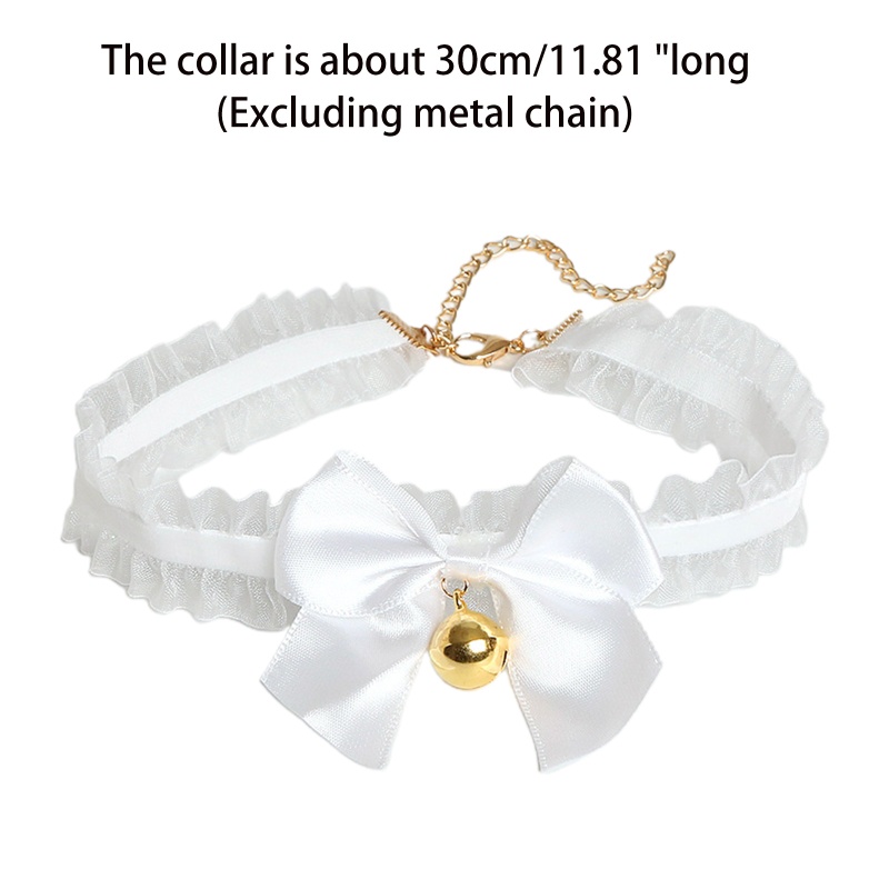 Vòng cổ choker vải ren 10MK đính chuông dễ thương cho nữ
