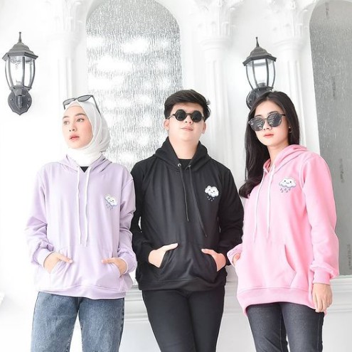Áo Hoodie In Hình Đám Mây / Mưa Xinh Xắn Cho Nữ
