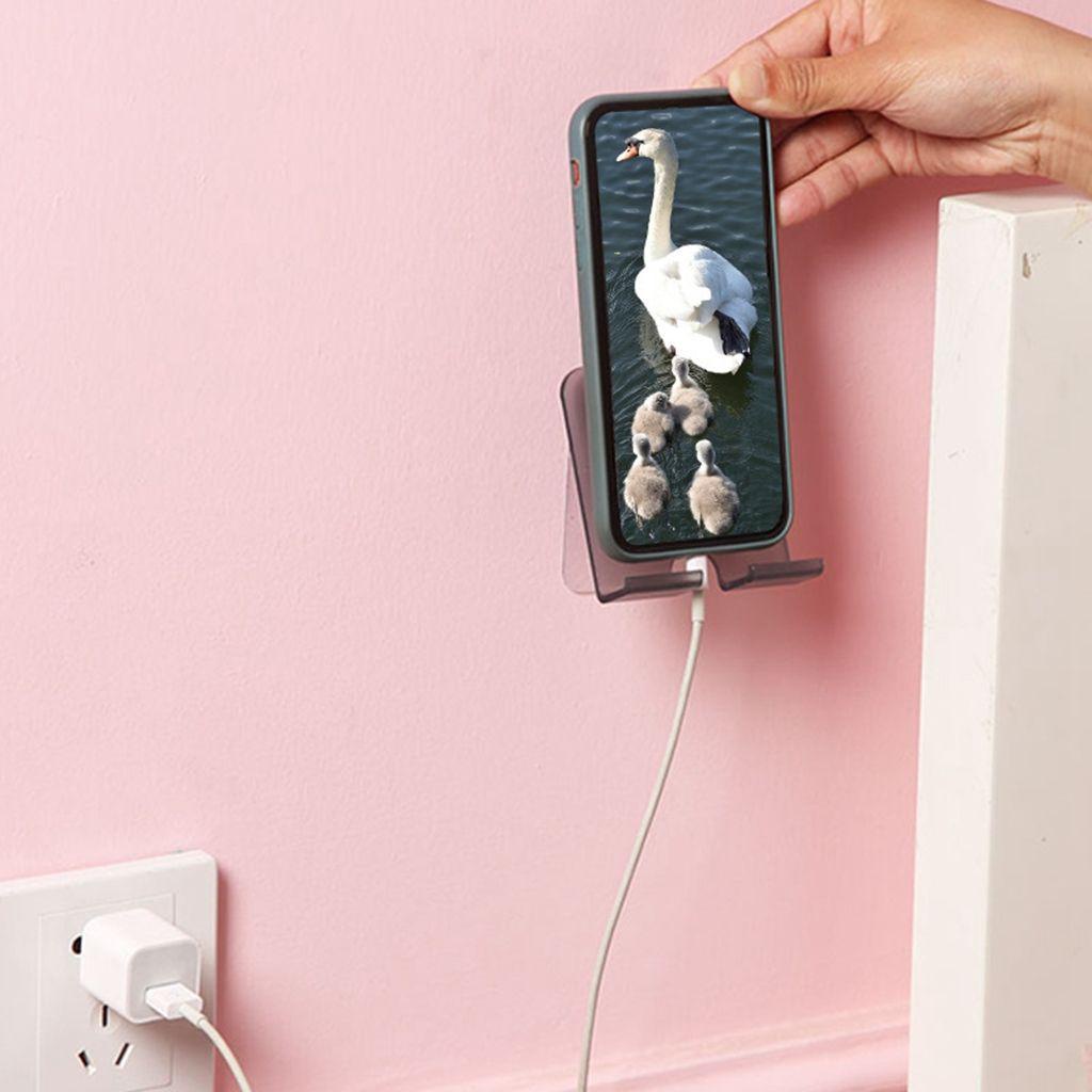 Giá Đỡ Sạc Điện Thoại PP Gắn Tường Tiết Kiệm Không Gian Màu Trơn