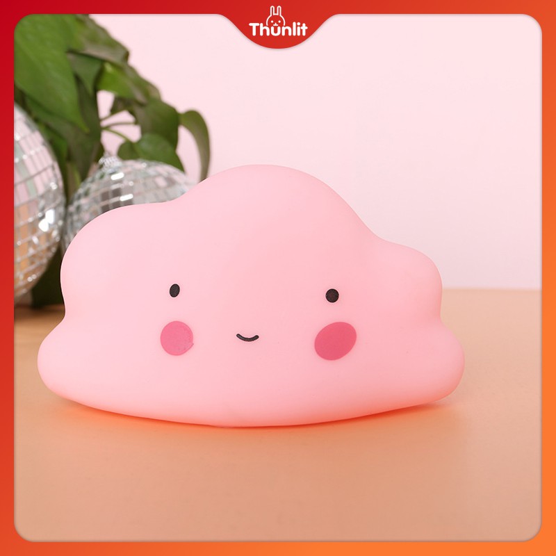 Đèn ngủ Thunlit hình đám mây sễ thương màu hồng xanh dương trắng