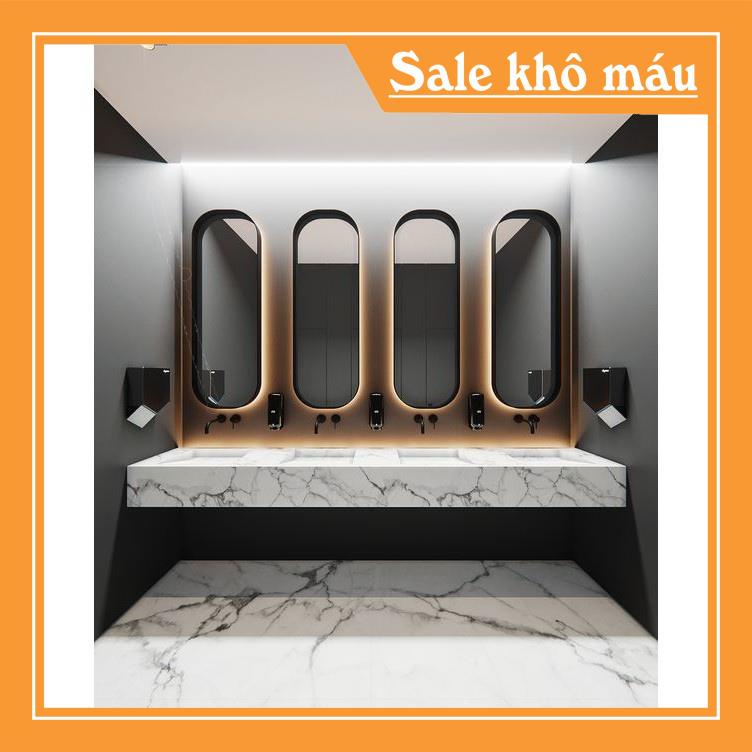 Gương oval khung đen👄SALE OFF👄Gương treo tường bầu dục khung kim loại đen