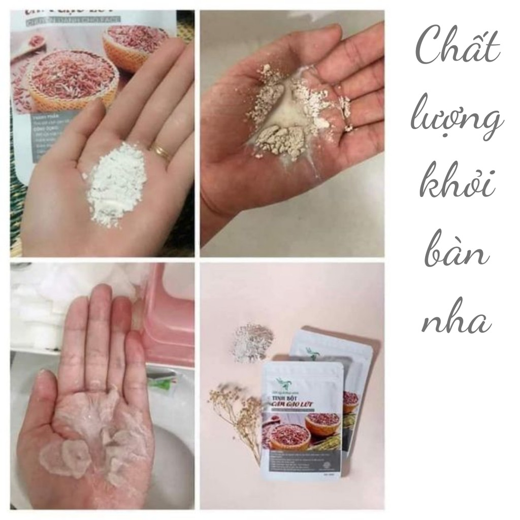 Tinh bột cám gạo lứt Handmade, bột cám gạo lứt rửa mặt kiềm nhờn 100g T01
