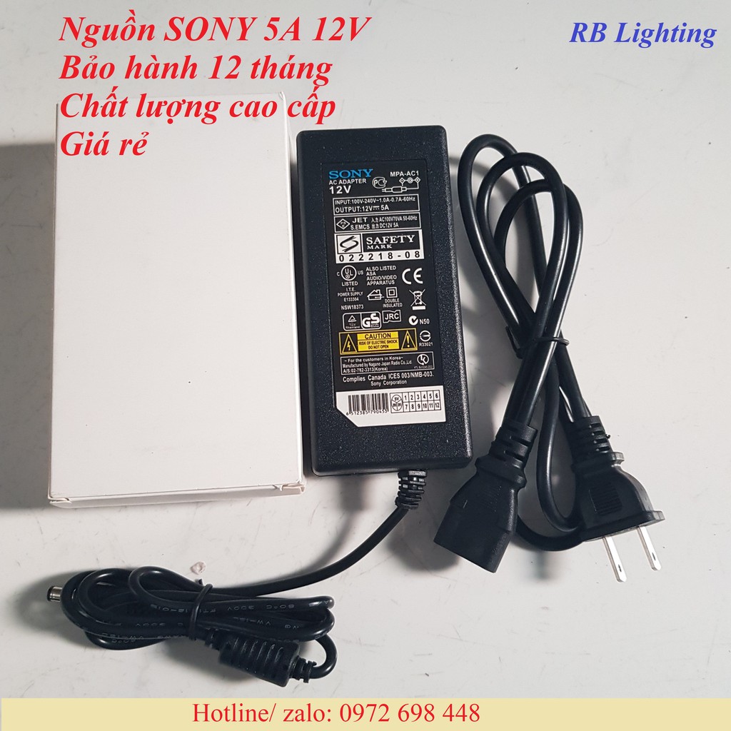 Nguồn led Sony 5A 12V đổi điện 220V sáng 12V giá tốt (Adapter)