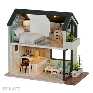 [Dolity] Nhà búp bê DIY tỷ lệ 1 / 24 Bộ đồ nội thất nhà búp bê thu nhỏ bằng gỗ