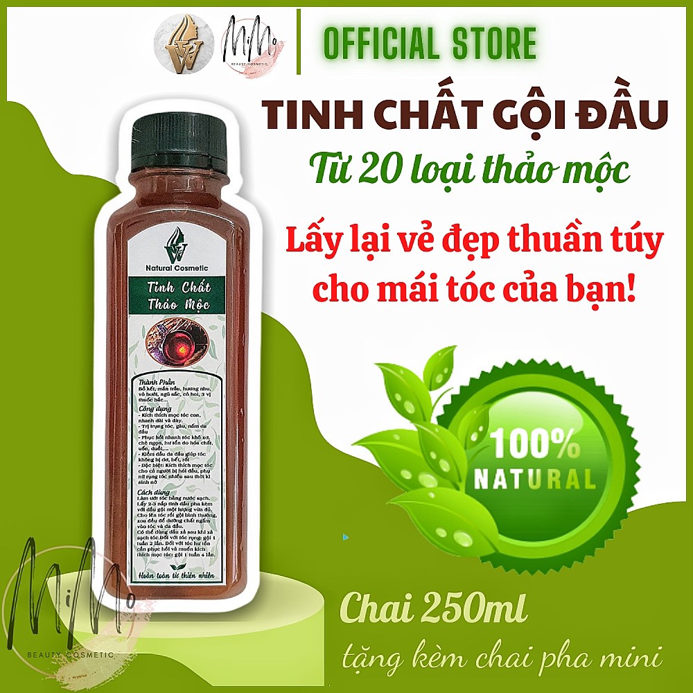 TINH CHẤT GỘI ĐẦU ngăn rụng, kích mọc tóc VV Natural Cosmetic - 100% thảo dược thiên nhiên