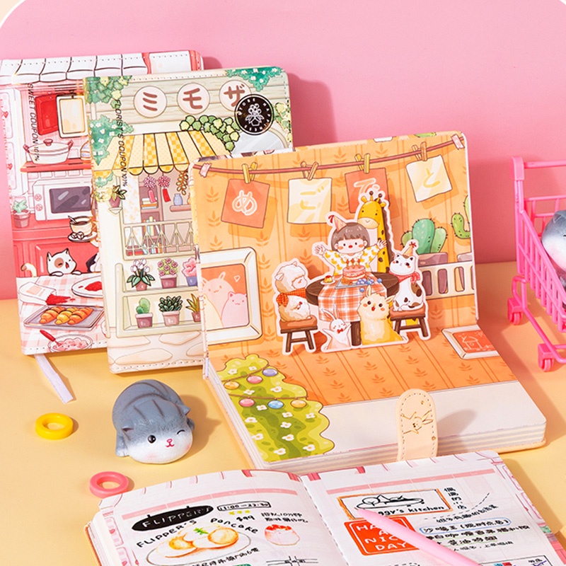 Set 112 tấm sổ tay từ tính họa tiết hoạt hình lãng mạn dễ thương