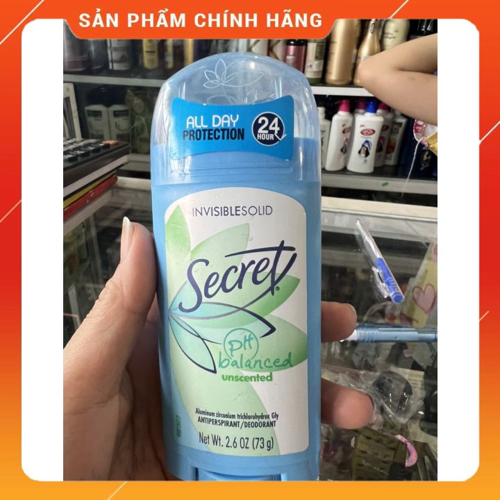 Lăn khử mùi secret Mỹ  dạng sáp 73g-đủ mù -khử mùi vùng dưới cáng tay -ngăn mồ hôi - gio-úp bạn tự tin cả ngày dàì năng