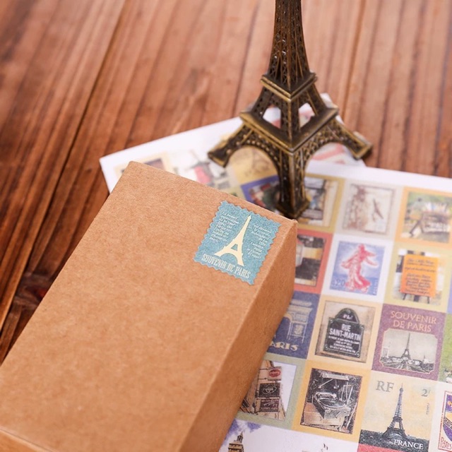 Set 80 stickers kiểu tem thư cổ điển 🌿