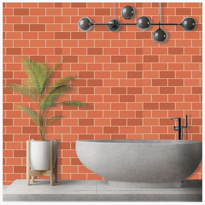 Decal Dán Tường Giả Gạch Mã M7 Kích Thước 60*150 | Giấy Dán Tường Chống Thấm Nước Dễ Dàng Chùi Rửa Vệ Sinh