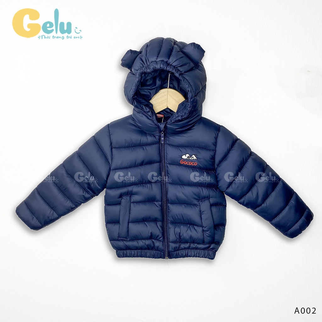 Áo khoác cho bé, áo phao cho bé trai bé gái mũ tai gấu dễ thương cho bé mặc đi học đi chơi GeluKids