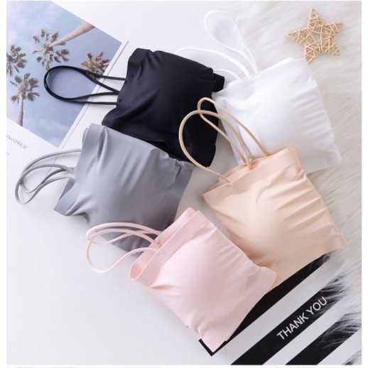 Áo Bra Nữ Quây 2 Dây Su Trơn Đệm Mỏng Dáng Ôm Bao Mát Mịn Freesize <53kg BR09
