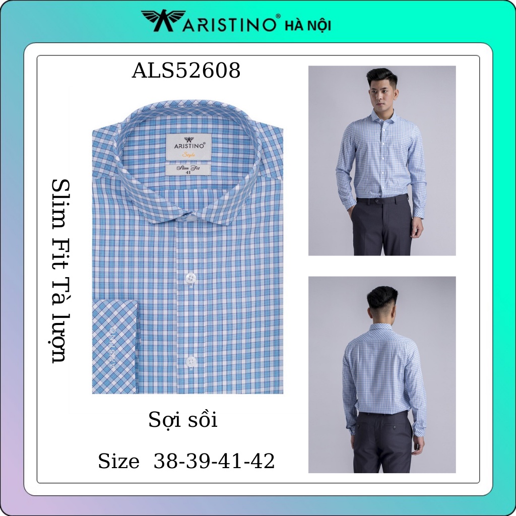 Áo sơ mi nam dài tay ARISTINO sợi sồi dáng slim als52608