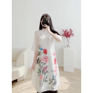 Áo dài  cách tân 4 tà tơ lụa Hàn
