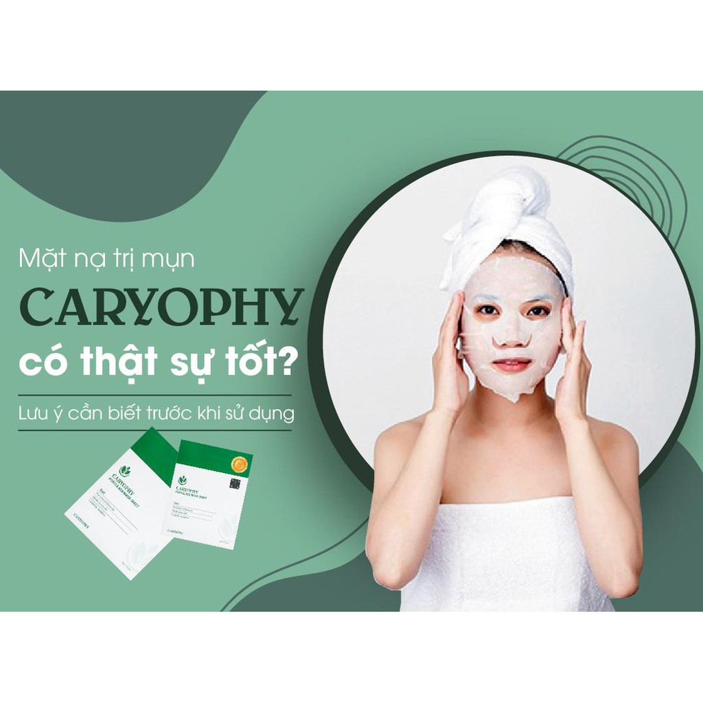 Hộp 10 Mặt nạ giảm mụn dưỡng ẩm Caryophy Portulaca Mask Sheet 22g x 10