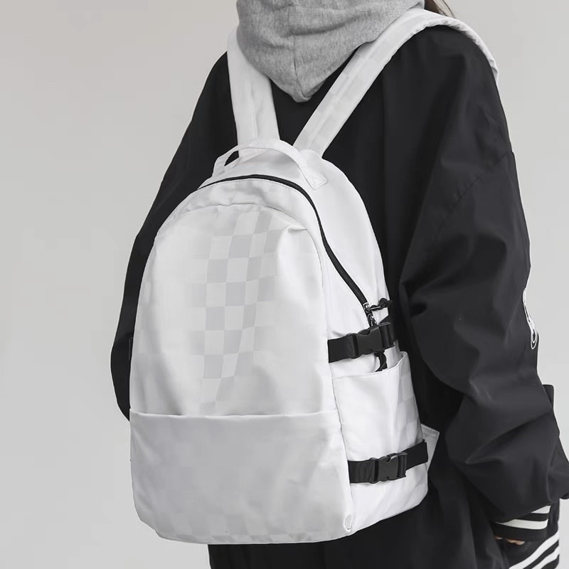 Balo chống nước kẻ Caro cá tính học sinh sinh viên đựng vừa laptop sách vở đi học đi làm cặp unisex balo thời trang