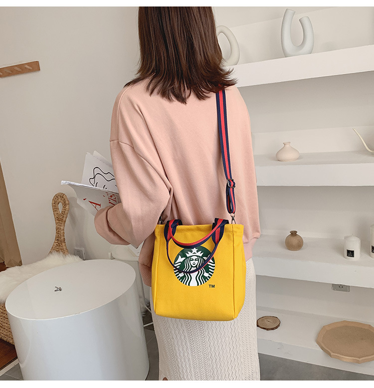 Túi xách canvas Starbucks sức chứa lớn cho nữ