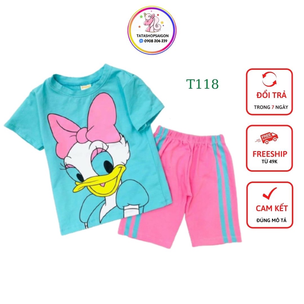 [ 8-40kg] - Bộ lửng cotton cho bé gái - Bộ quần áo bé gái 068