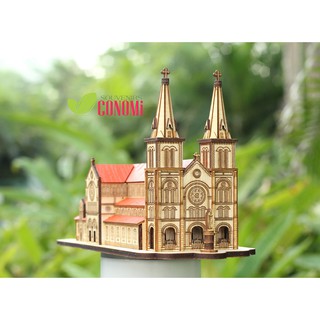 MÔ HÌNH NHÀ THỜ ĐỨC BÀ SÀI GÒN (3D) GỖ